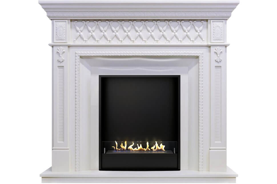 Биокамин в портале Firezo Alexandria Белый дуб, стандарт