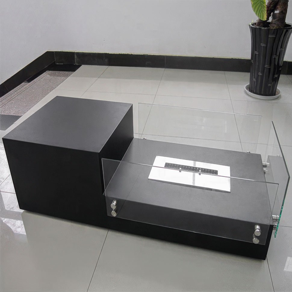 Журнальный столик с биокамином FireLounge Essence, черный