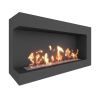 Биокамин угловой SteelHeat GRAND 1200 левый