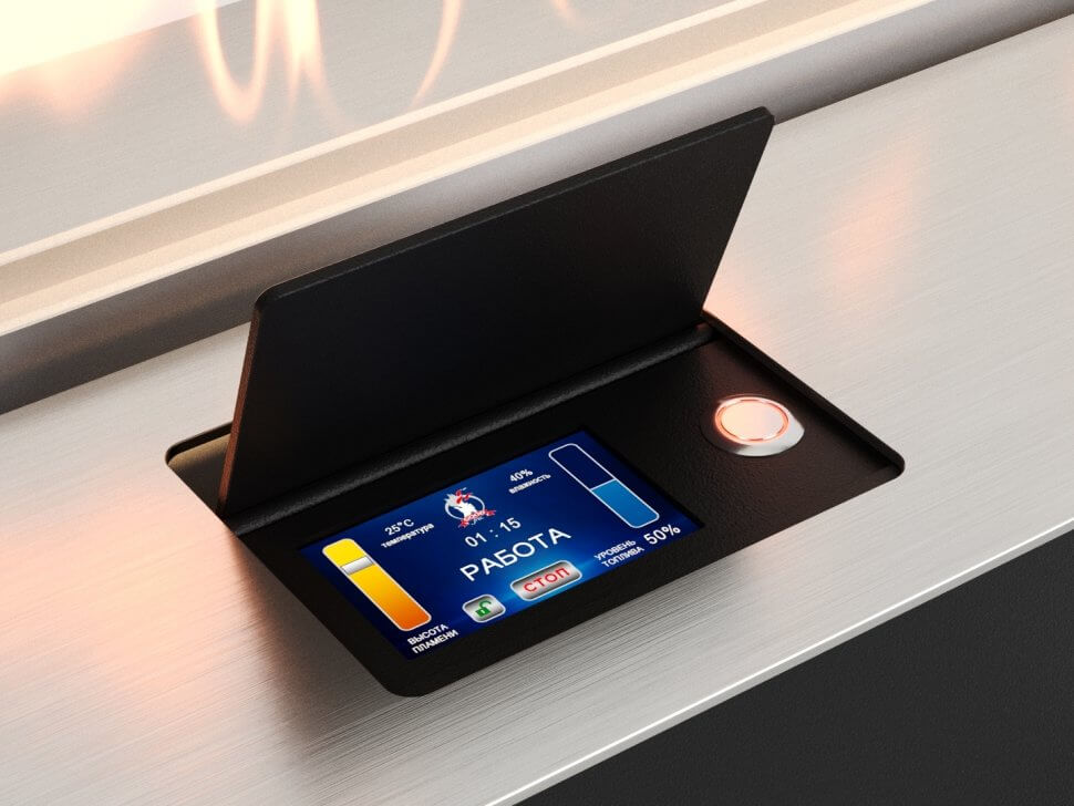 Автоматический биокамин Lux Fire Smart Flame 1100 RC INOX