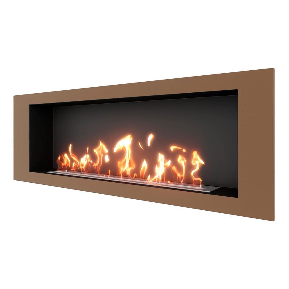 Биокамин встраиваемый SteelHeat LONG 1500 с рамкой цвет бронза Биокамин встраиваемый SteelHeat LONG 1500 с рамкой цвет бронза